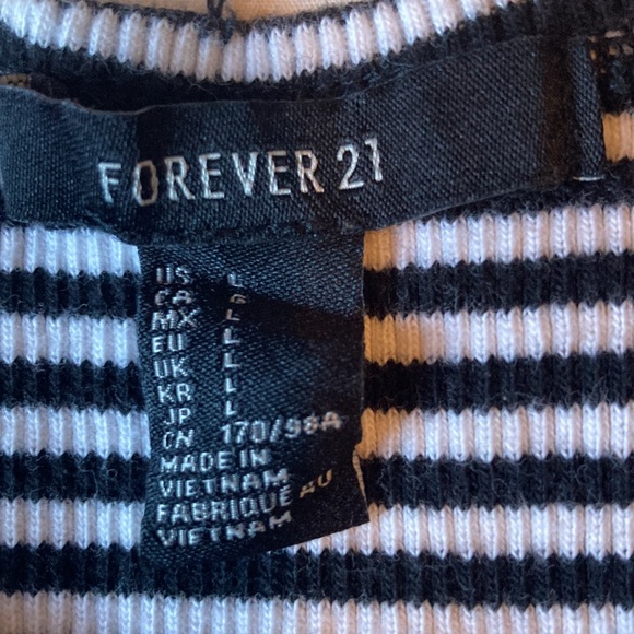 Forever 21 Striped Crop Tank-Size Large - Picture 3 of 3